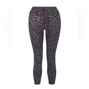The Upside Snow Leopard Drawstring Full Length Leggings Womens Sz S Gray Black